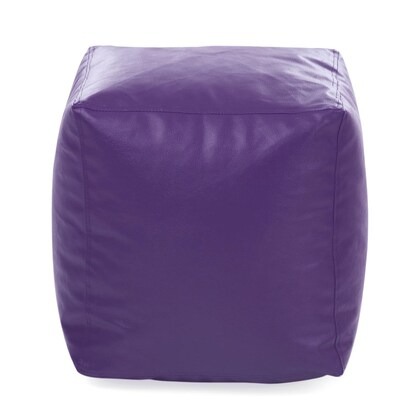 Style Homez Premium Leatherette Square Bean Bag Ottoman Stool L Size Purple Color Cover Only