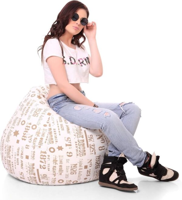 Style Homez Classic Cotton Canvas Abstract Printed Bean Bag XL Size Cover Only