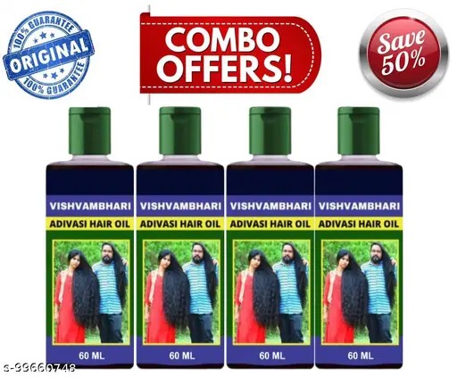 Vishvambhari adivasi hair oil 60ml pack of 4