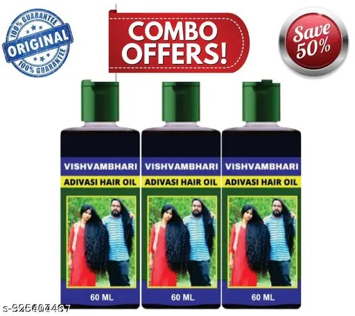 Vishvambhari adivasi hair oil 60ml pack of 3
