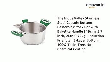 The Indus Valley Stainless Steel Stock Pot Handi Cook N Serve Bowl