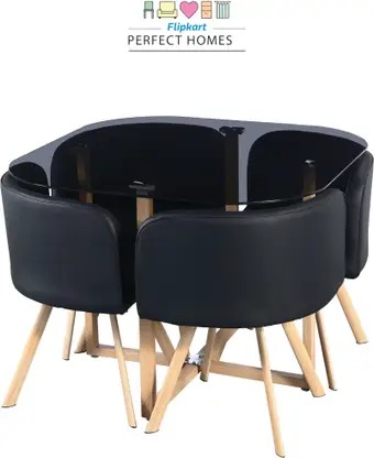 Flipkart Perfect Homes Atiu Metal 4 Seater Dining Set Finish Color Black Knock Down missing legs