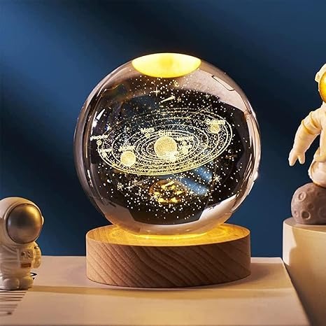 Crystal Ball Lamp 4Mura 3D Galaxy Crystal Ball Night Light Dimmable Engraved LED Glass Ball