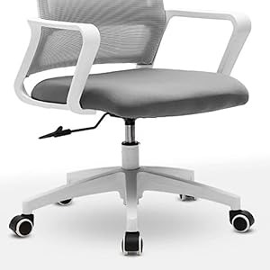 Sulfar Mesh Office Chair Comfort Ergonomic Height Adjustable Desk Chair with Lumbar Support Backrest white colour