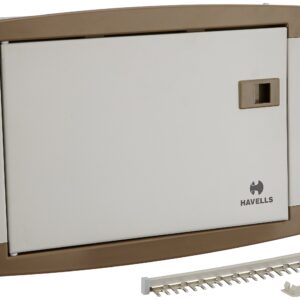 Havells Utility DB SPN DD QVE RG 4W Metal Double Door Distribution Board Grey