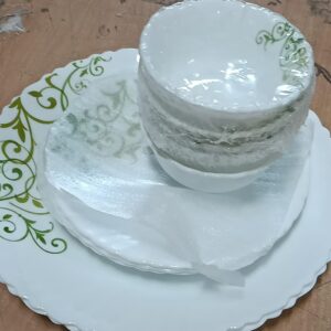 Cello dazzle White and Green dinner set set of 10 pcs