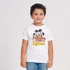 Bonorhanik Holiday Squad Kids Boys White T Shirt Size 8 To 9 years