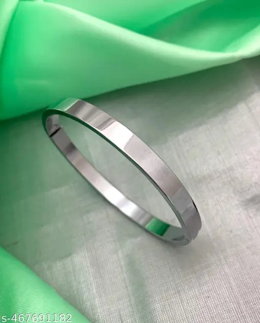 Private Lable FASHIONS Silver Plated style kada for men s