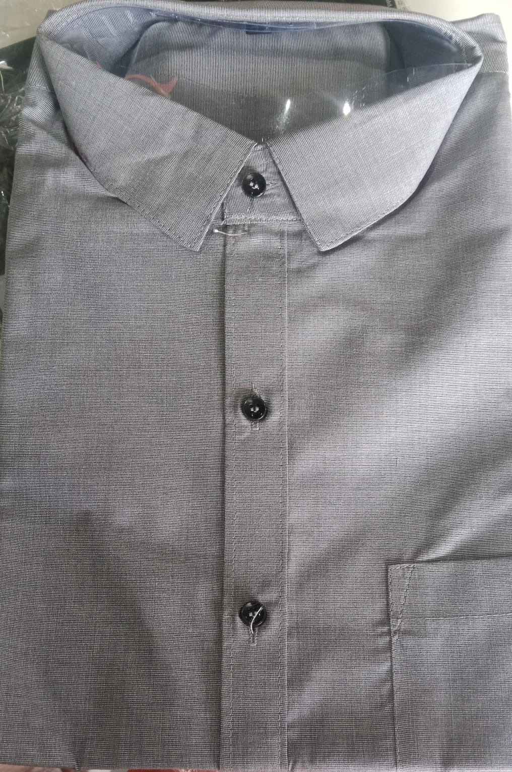 Private Lable Cotton Spread Collar Long Sleeve Shirt for Men Formal Wear Grey Colour Size 44
