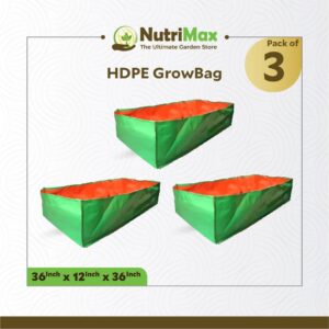 Nutrimax 200 GSM HDPE Grow Bags 36 x 36 x 12 inch Outdoor Plant Bag green