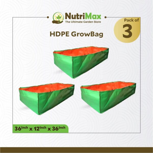 Nutrimax 200 GSM HDPE Grow Bags 36 x 36 x 12 inch Outdoor Plant Bag green