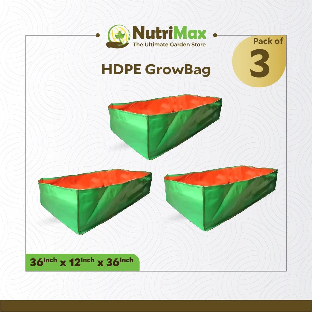 Nutrimax 200 GSM HDPE Grow Bags 36 x 36 x 12 inch Outdoor Plant Bag green