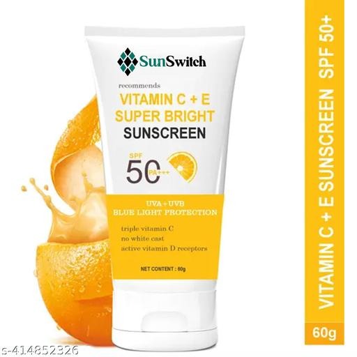 Sun switch vitamin c e super bright sunscreen for skin cream 60 g