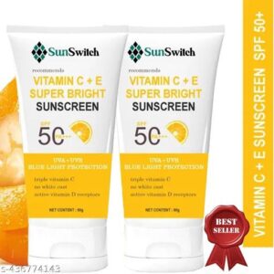 Sunswitch SPF 50 Vitamin C E Super Bright Sunscreen 60 g pack of 2