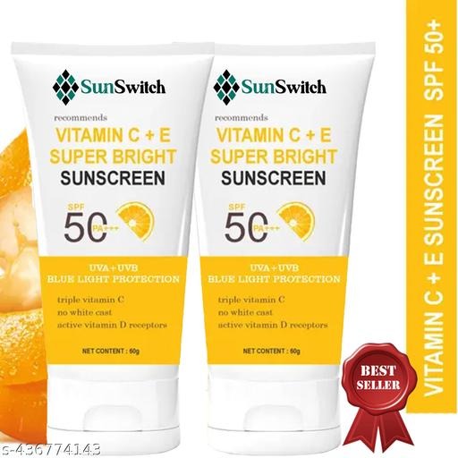 Sunswitch SPF 50 Vitamin C E Super Bright Sunscreen 60 g pack of 2