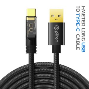 pTron Solero 65W USB to Type C Super Fast Charging USB Cable 1M Black