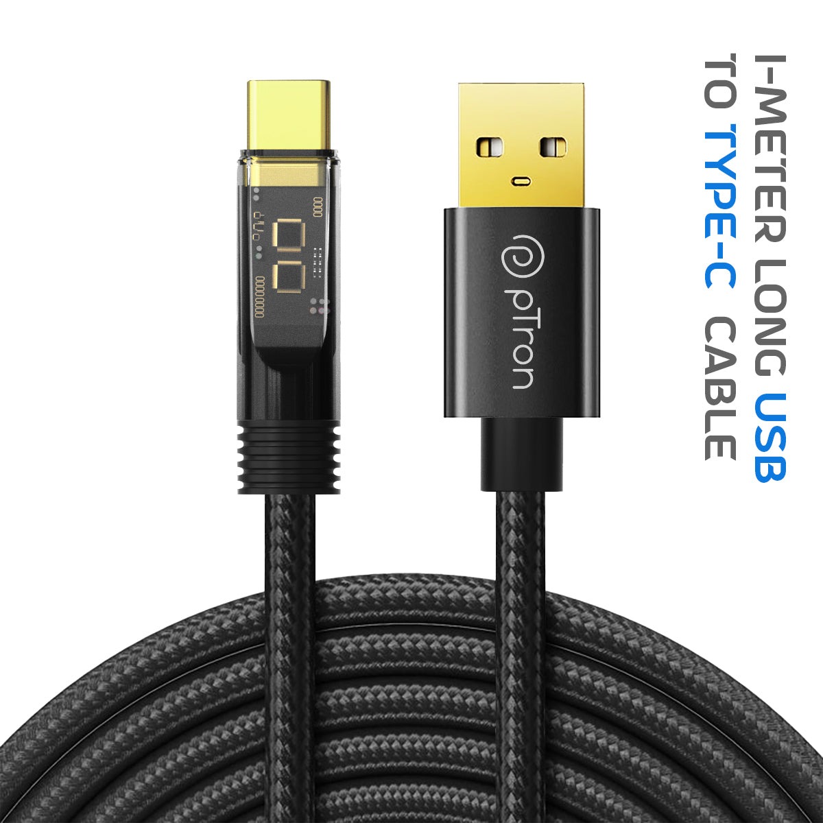 pTron Solero 65W USB to Type C Super Fast Charging USB Cable 1M Black