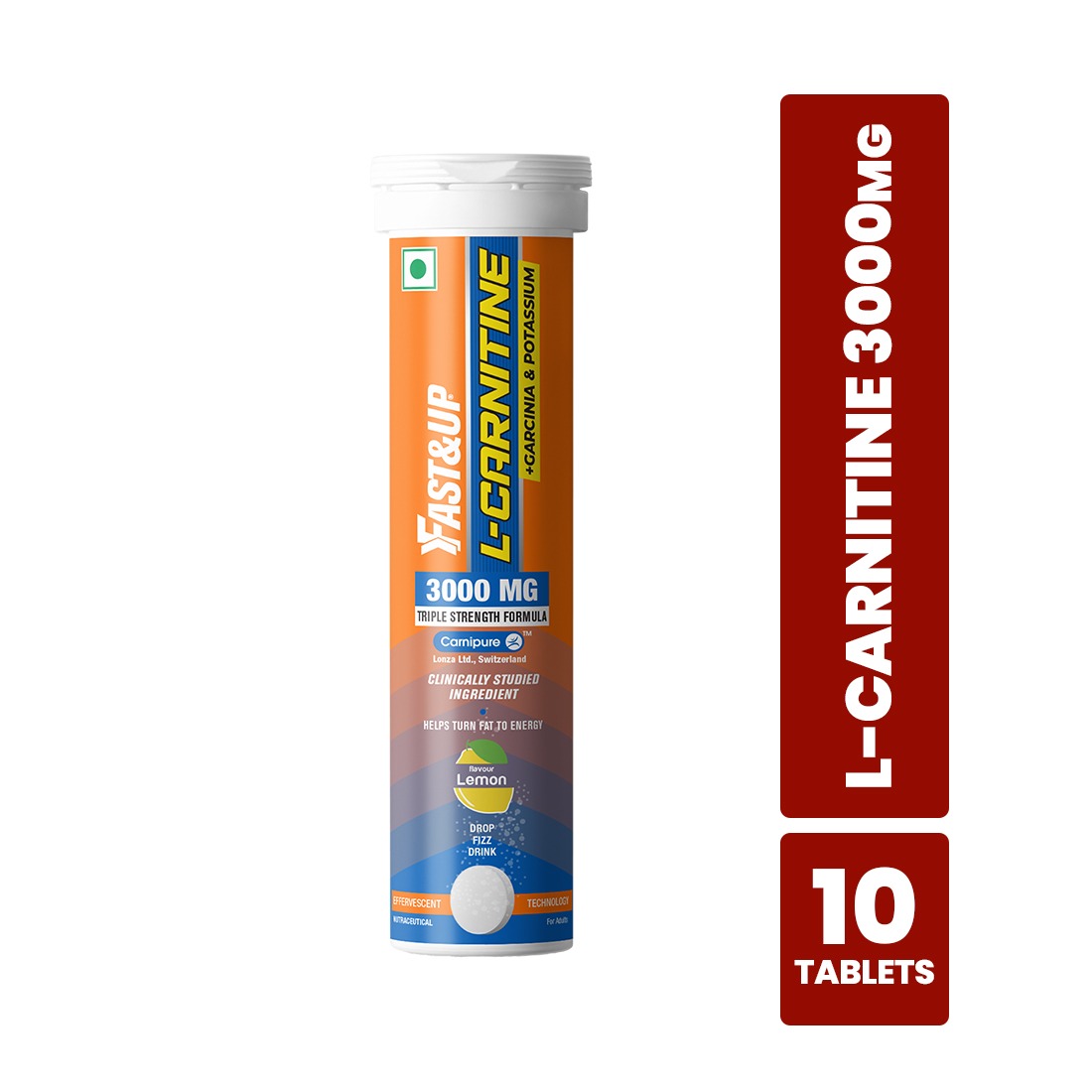 Fast Up L Carnitine 3000mg Lemon 10 Tabs