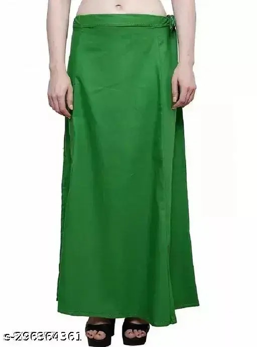 Private Label Pure cotton Petticoat for women Double stiched Saree Petticoats Free size Pack of 1 Green colour