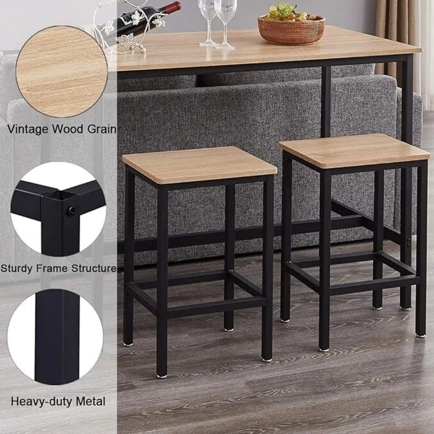 Private Label Kitchen Breakfast Table And 2 Bar Stools Set