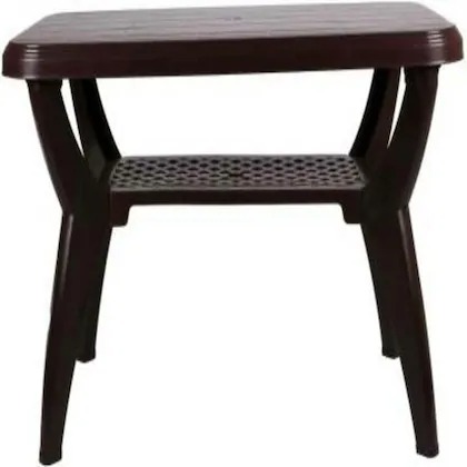 AAMROSE Plastic 4 Seater Dining Table Finish Color Black