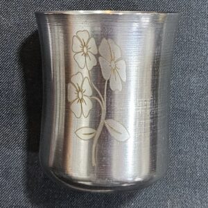 Yes Flower Stainless Steel Glasses for home silver 150ml