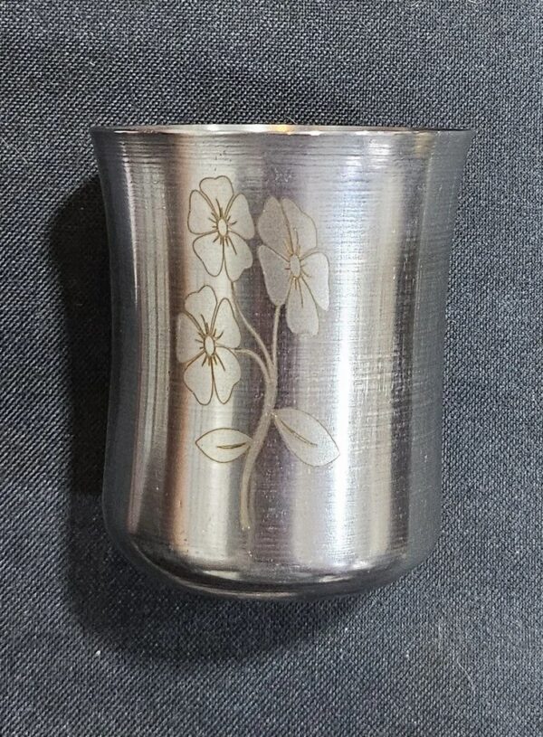 Yes Flower Stainless Steel Glasses for home silver 150ml