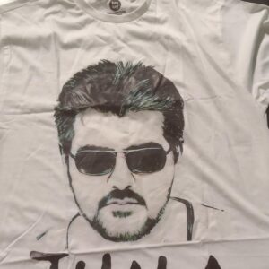 Tee Tag thala Printed Polycotton T Shirts For Mens White Colour Size XL