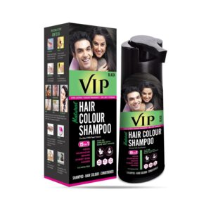 VIP HAIR COLOUR SHAMPOO 180ml Black for Men Women Alternate to Hair Dye