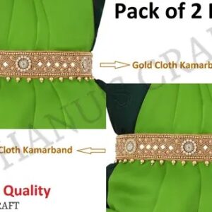 Private Lable CRAFT Cloth kamarband kamarbandh gold plated waist hip Saree belt pack of 2