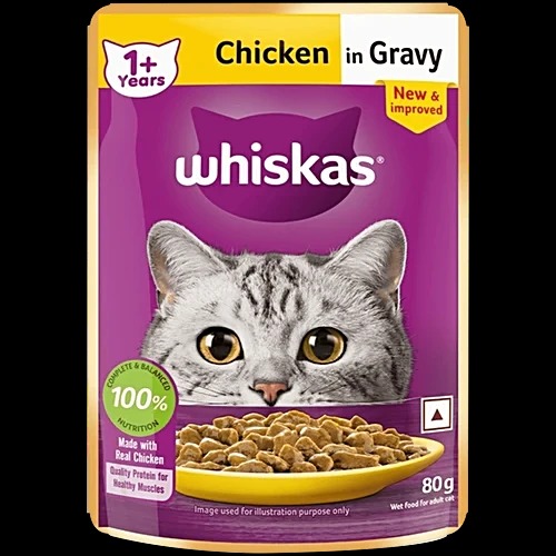 Whiskas Adult Wet Cat Food Chicken In Gravy 80 g