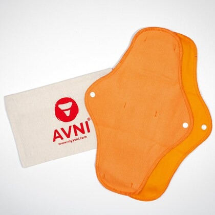 Avni Fluff Basic Antimicrobial Washable Reusable Sanitary Cloth Night Pads With Storage Pouch Pack Of 2