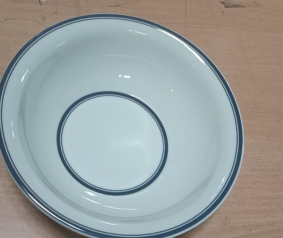 Amsar gallery bowl 8 5 inch white blue colour