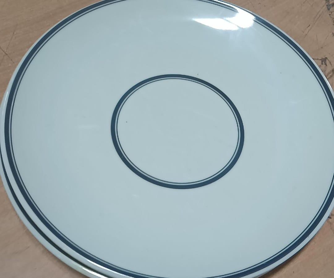 Ansar gallery round dinner plate size 12 2 white blue colour