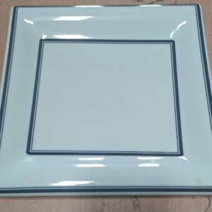 Ansar gallery squre shape plate size 8 white blue colour