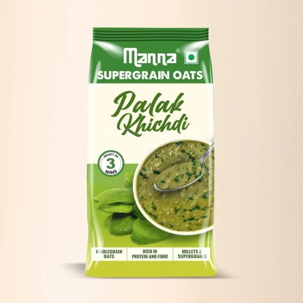 Manna Masala Oats Millets Supergrain Palak Khichidi No Palm Oil Transfat Rich in Fibre and Protein 450g