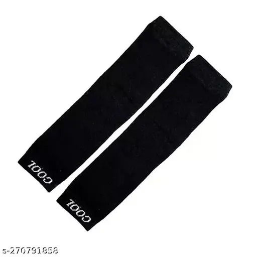 Cool Black Cotton Arm Sleeves Set of 2