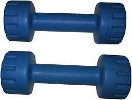 Private Lable Colored PVC Dumbells 1 Kg Pair Blue Colour