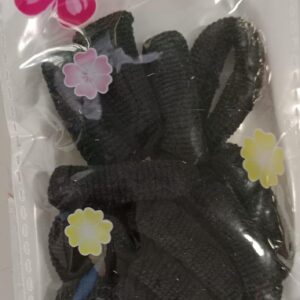 Elly Assorted Scrunchies Type Comfort Hair Ribben 6 Pair Black Colour