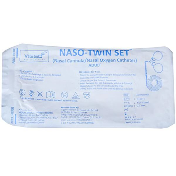 Naso Twin Set Nasal Cannula Nasal Oxygen Catheter Adult Vig