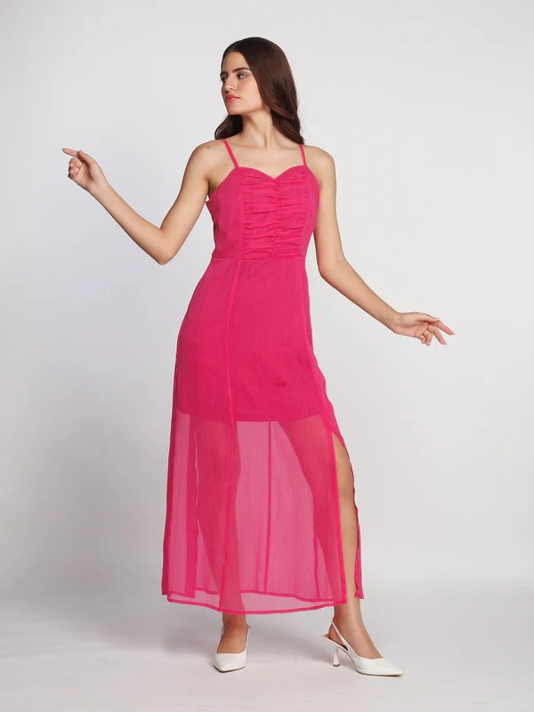 Azalea women Pink Solid Maxi Dress size XLL