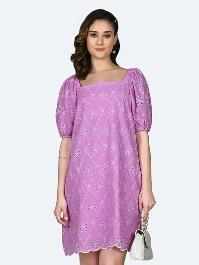 Zink London Scout Pink Solid Short Dress Size L