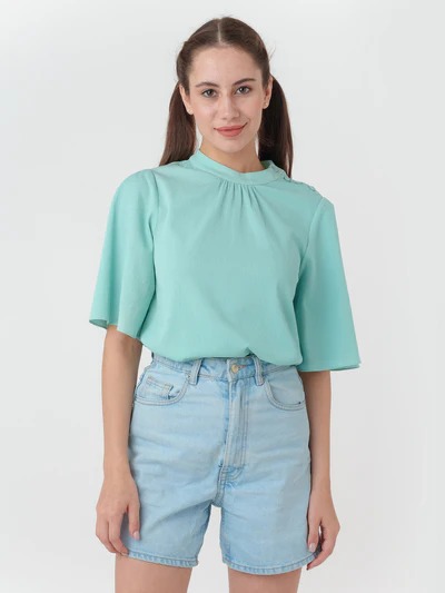 Zink London Leslie Turquoise Solid Regular Top m size XXL