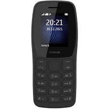 Nokia 105 Classic Single Sim Keypad Phone Charcoal charger box missing