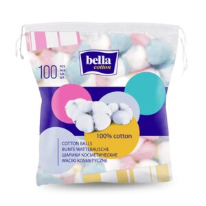 Bella Cotton Cosmetic Balls Colored 100 Pcs