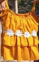 Private Label Kids Girls Top And Pant Set Yellow Colour Free Size
