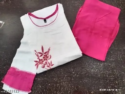 Private Label KIds Girls Kurti Set White And Pink Colour 30 Size