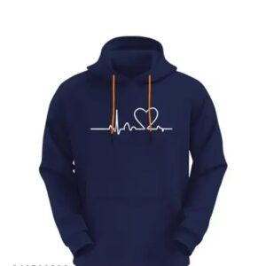 Private Label Life Line Design Printed Hooded Sweatshirt For Men Blue Colour M Size