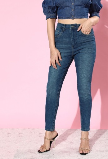 Mast & Harbour Women Indigo Blue  Light Fade Upgraded Denims Jeans SIZE30