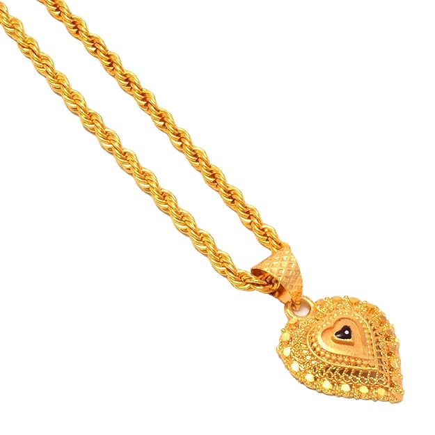 Private Label JewarHaat Gold Plated Locket Pendant with Rope Rassi Chain